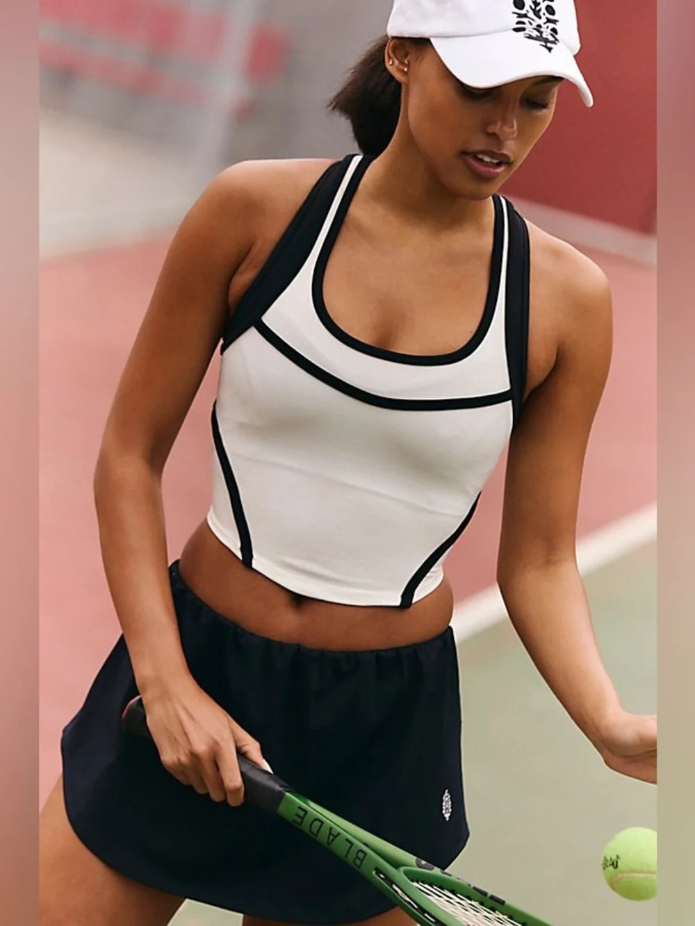 FP Movement Cross Bar Cami White Black Women’s Size X-Small/Small - Picture 1 of 5